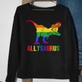 T Rex Dinosaur Lgbt Gay Pride Flag Allysaurus Ally Sweatshirt Gifts for Old Women
