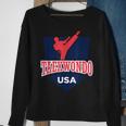 Taekwondo Usa Support The Team Usa Flag Fighting Sweatshirt Gifts for Old Women