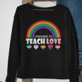 Teacher Ally Lgbt Teaching Love Rainbow Pride Month Sweatshirt Gifts for Old Women