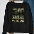 Veteran Husband Daddy Protector Hero Veteran American Flag Vintage Dad 2 Navy Soldier Army Military Sweatshirt Gifts for Old Women