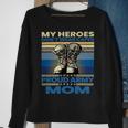 Vintage Veteran Mom My Heroes Dont Wear Capes Army Boots T-Shirt Sweatshirt Gifts for Old Women