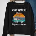 What Happens On The Pontoon Stays On The Pontoon Gift Sweatshirt Gifts for Old Women