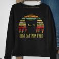 Womens Best Cat Mom Ever Vintage Eighties Style Design Cat Mommy Sweatshirt Gifts for Old Women