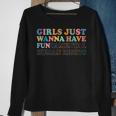 Womens Girls Just Wanna Have FunDamental Human Rights Sweatshirt Gifts for Old Women