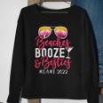 Womens Girls Weekend Girls Trip Miami 2022 Beaches Booze & Besties Sweatshirt Gifts for Old Women