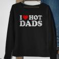 Womens I Love Hot Dads I Heart Hot Dads Love Hot Dads V-Neck Sweatshirt Gifts for Old Women