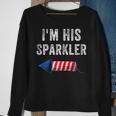 Womens Im His Sparkler His And Her 4Th Of July Matching Couples Sweatshirt Gifts for Old Women