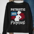 Womens Patriotic And Pregnant Baby Reveal 4Th Of July Pregnancy Sweatshirt Gifts for Old Women