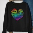 Womens Rainbow Cloudy Heart Lgbt Gay & Lesbian Pride Gift Sweatshirt Gifts for Old Women