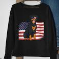Womens Rottie Dad & Mom American Flag 4Th Of July Usa Rottweiler Sweatshirt Gifts for Old Women