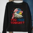 You Free Tonight Bald Eagle Mullet American Flag 4Th Of July Sweatshirt Gifts for Old Women