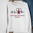 Arteriovenous Malformation Awareness Heartbeat Burgundy Ribbon Arteriovenous Malformation Support Arteriovenous Malformation Awareness Sweatshirt Gifts for Old Women