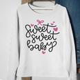 Baby Shower Text Pink Heart Ribbon Design Sweet Sweet Baby Sweatshirt Gifts for Old Women