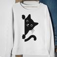 Black Cat Peeking Sweatshirt Gifts for Old Women