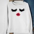 Black Eyelashes Red Lips Mother Day Gift Birthday Holiday Christmas Sweatshirt Gifts for Old Women