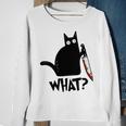 Cat What Murderous Black Cat With Knife Sweatshirt Gifts for Old Women