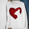 Chihuahua Shape With Red Heart Painting For Valentine Day Sweatshirt Gifts for Old Women