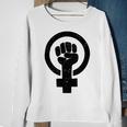 Feminist Raised Fist - Distressed Fitted Sweatshirt Gifts for Old Women