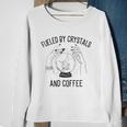 Fueled By Crystals And Coffee Witch Spells Chakra Sweatshirt Gifts for Old Women