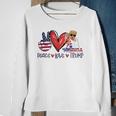 Funny 4Th Of July Peace Love Trump Merica Usa Flag Patriotic Sweatshirt Gifts for Old Women