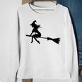 Halloween Young Scary Witch On Broom Pattern Sweatshirt Gifts for Old Women