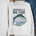 Happiness Is A Big Fish And A Witness Fisherman Dad Blue Sweatshirt Gifts for Old Women