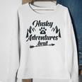 Husky Adventure Await Siberian Husky Adventures Hiking With Huskies Gift For Husky Lover V2 Sweatshirt Gifts for Old Women