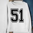 Number 51 College Sports Team Style In Black 2 Sided Sweatshirt Gifts for Old Women