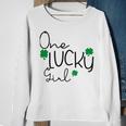 One Lucky Girl Funny St Patrick Day Sweatshirt Gifts for Old Women