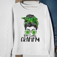 One Lucky Grammy Messy Bun Lucky Shamrock St Patricks Day Sweatshirt Gifts for Old Women