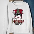 One Merry Nurse Messy Bun Tee Christmas Scrubs For Nurses Sweatshirt Gifts for Old Women