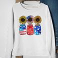 Patriotic Jar Sunflower American Flag Funny 4Th Of July Sweatshirt Gifts for Old Women