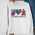 Peace Love America Vintage 4Th Of July Western America Flag Sweatshirt Gifts for Old Women