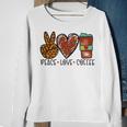 Peace Love Coffee Sweatshirt Gifts for Old Women