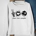 Peace Love Pumpkin Halloween Sweatshirt Gifts for Old Women