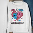 Pink Or Blue Tata Loves You Gender Reveal Announcement Sweatshirt Gifts for Old Women