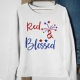 Red White Blessed 4Th Of July Cute Patriotic America Sweatshirt Gifts for Old Women