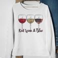 Red Wine & Blue 4Th Of July Wine Red White Blue Wine Glasses V2 Sweatshirt Gifts for Old Women