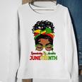 Remembering My Ancestors Juneteenth Black Women Messy Bun Sweatshirt Gifts for Old Women