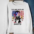 Womens Lincoln 4Th Of July Ive Had Both My Shots Funny Men Women V-Neck Sweatshirt Gifts for Old Women