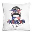 American Girl Messy Bun 4Th Of July Mom Usa Women Pillow