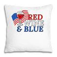 Red Wine & Blue Us Flag 4Th Of July Pillow