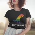 Allysaurus Dinosaur In Rainbow Flag For Ally Lgbt Pride Women T-shirt Gifts for Her