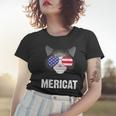 Cat American Flag Independence Day Mericat 4Th Of July Women T-shirt Gifts for Her
