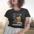 Womens Just A Girl Who Loves Yorkies Funny Yorkshire Terrier Gift Women T-shirt Gifts for Her