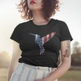 Womens Usa American Flag Dot Art Cute Bird Hummingbird 4Th Of July V2 Women T-shirt Gifts for Her