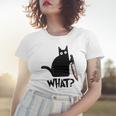 Cat What Murderous Black Cat With Knife Women T-shirt Gifts for Her