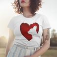 Chihuahua Shape With Red Heart Painting For Valentine Day Women T-shirt Gifts for Her