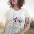 Cute Bunny Rabbit Face Tie Dye Glasses Girl Happy Easter Day Women T-shirt Gifts for Her