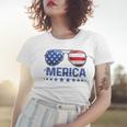 Merica Patriotic Usa Flag Sunglusses 4Th Of July Usa Women T-shirt Gifts for Her